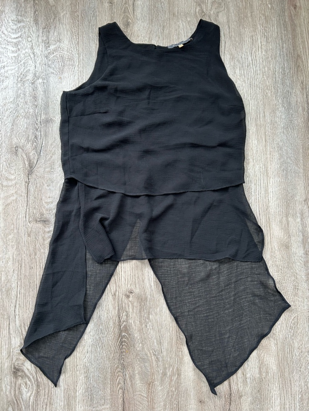 Suzy Shier Black Asymmetrical Layered Skirt